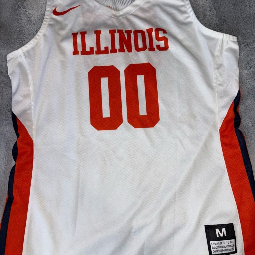 Nike New Official University of Illinois Women’s M Basketball Jersey White (B2r)